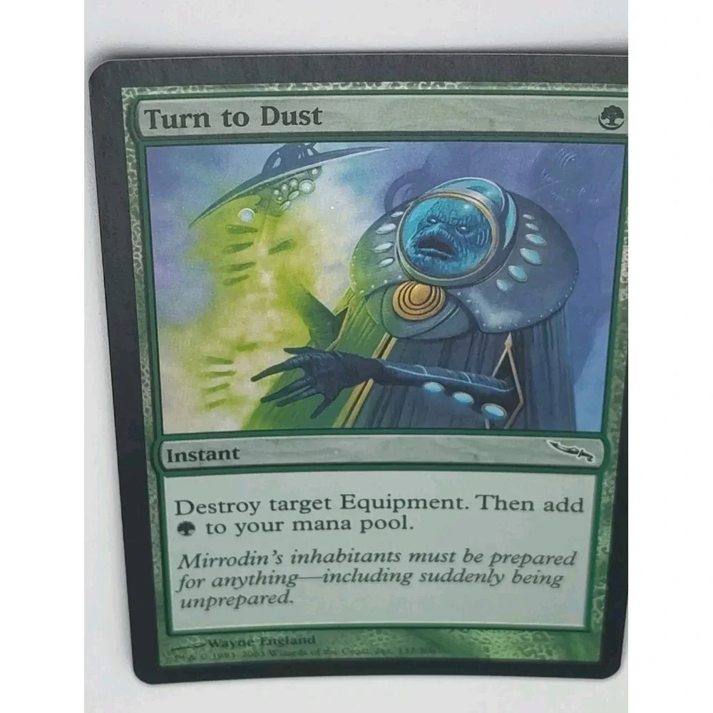 MTG FOIL Turn to Dust CARD Mirrodin INSTANT Forest MAGIC TH GATHERING BG.1WA2025